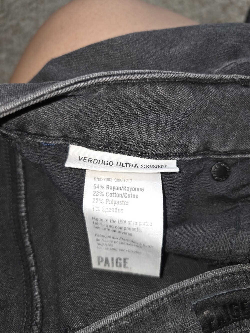 Paige Women's Distressed Black Skinny Jeans Size 28 - Picture 5 of 6